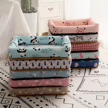 

Summer Ice Silk Mat Pet Dog Bed New Pet Nest Super Soft Big Large Rectangle Dog House Cat Bed For Dogs Bench Pet Supplies Kennel