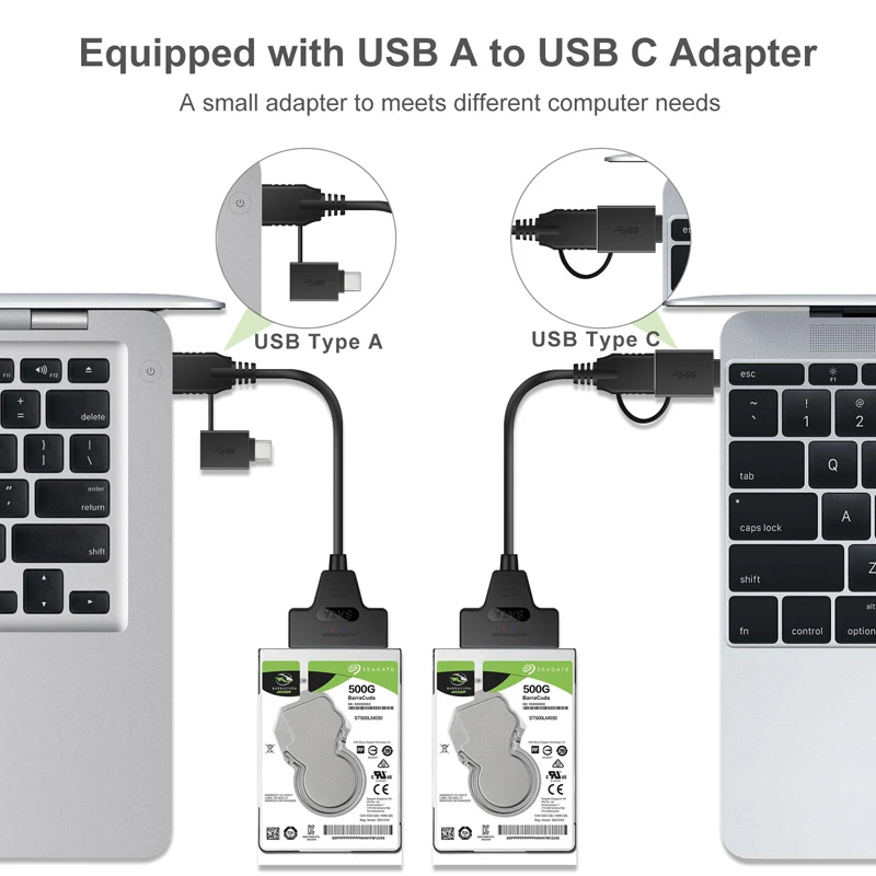 Adaptador usb 3.0 / 2.0 7 + 15 pinos 22pin cabo até 6 gbps suporte 2.5 HD Sata 3