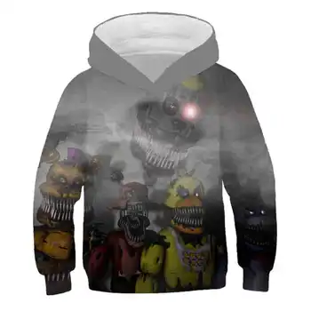 

2020 high quality children's sweater 3D teddy bear's five night sweater boy/girl clothes kids baby hooded sweater