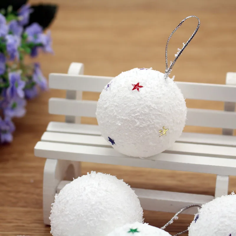 B-6 шт пенополистирол пенопластовый шар Белый Рождественский DIY снежные шары вечерние украшения для рождественской елки висячие украшения