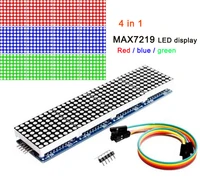 MAX7219 Dot Matrix Module 8*8 Gemeenschappelijke Kathode 5V, Rood, blauw En Groen 4 In Een Led Display Met Dupont Lijn