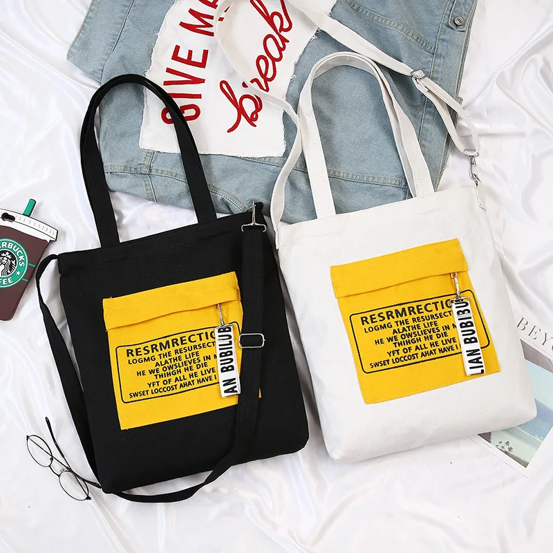 

Korean version of the new canvas bag for autumn and winter in 2019