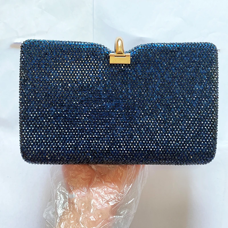 Navy Evening Bag Navy Clutch Bag Leather Clutch Bag 