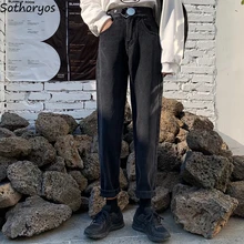 Женские джинсы, деним, свободные, прямые, подходят ко всему, современные, полная длина, высокая талия, Ретро стиль, корейский стиль, женские, на молнии, летающие, новинка, шик