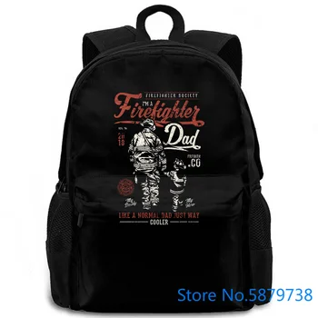 

Firefighter Dad Life Savers American Hero Fighters Support USA Heroes women men backpack laptop travel school adult