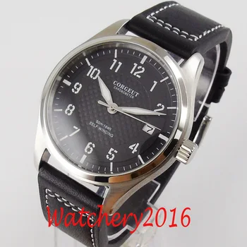 

40mm Corgeut Black dial luminous date NH35 automatic movement mens watch