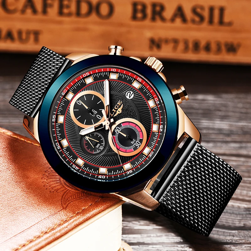 LIGE Модные мужские s часы лучший бренд класса люкс водонепроницаемые деловые наручные часы кварцевые часы мужские спортивные хронограф reloj hombre