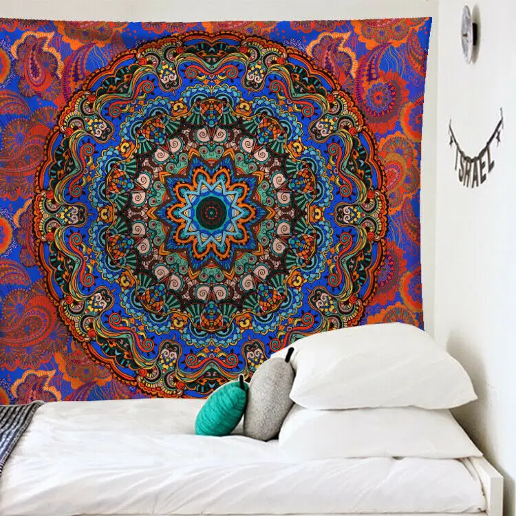 Tapestry Wall Hanging Polyester Mandala Pattern Blanket Tapestry Home Room Decor 