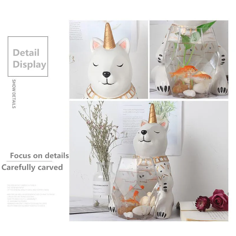 10 2019 New Arrival Mini Fish Bowl Japanese Simple Style Creative Aquarium Office Mini Fish Tank Betta Fish Fighting Cylinder