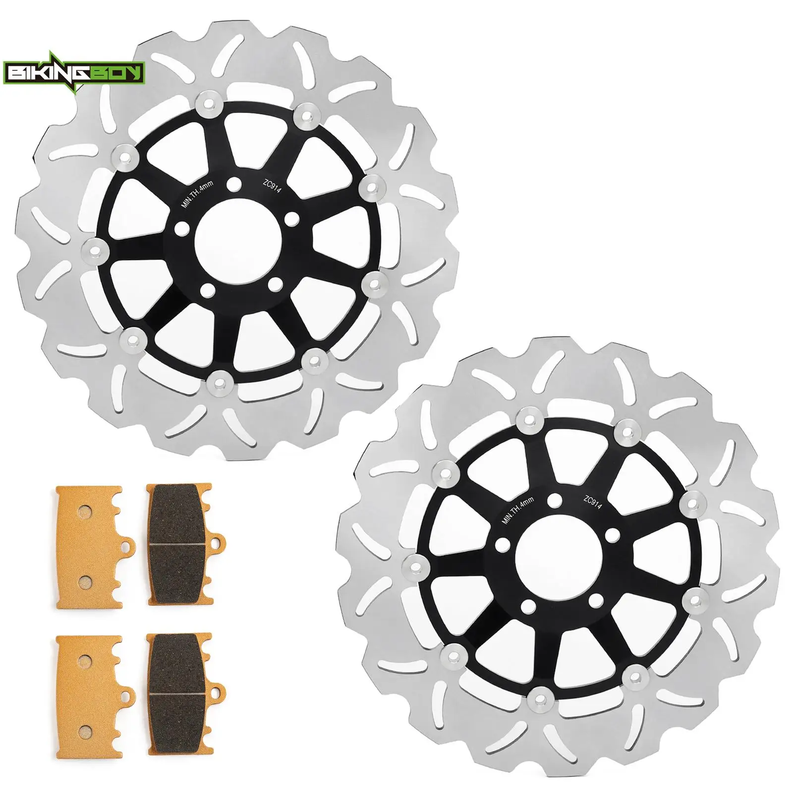 デュラエース ディスク BIKINGBOY Front Brake Discs Disks Rotors Pads For ZZR ZZ-R