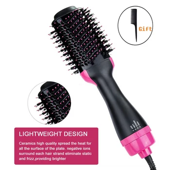 

2 in 1 Electric Hair Dryer Brush Comb Curler Iron Hot Air Comb Straightening Curling Hair Comb Hairdryer Rotating Blow Dryer