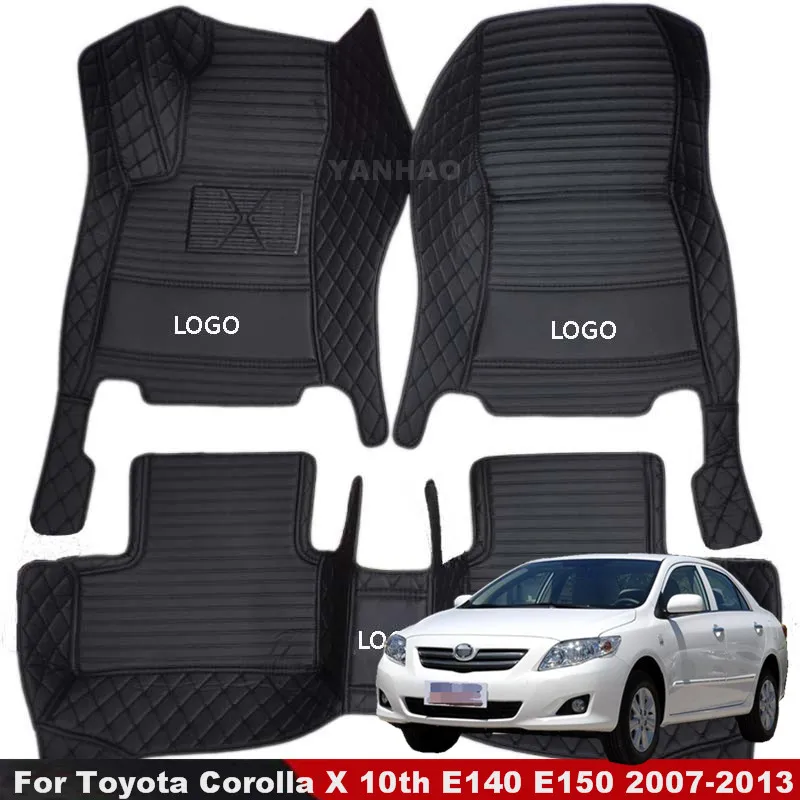 Car Floor Mats For Toyota Corolla X 10th E140 E150 2007 2008 2009 2010 2011  2012 2013 Floorliner Interior Accessory Carpets