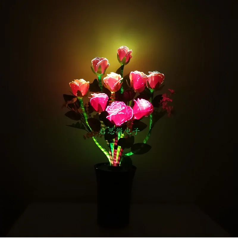 Lámpara Led Rosa encantada, flor colorida que cambia en la decoración del  hogar para niña, regalo del Día de San Valentín y Navidad - AliExpress