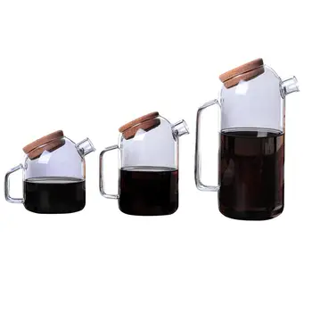 

High Borosilicate Glass Coffee Pot Household Teapot Cork Cover Glass Coffee Pot Glass Cold Kettle 700/1000/1200ML
