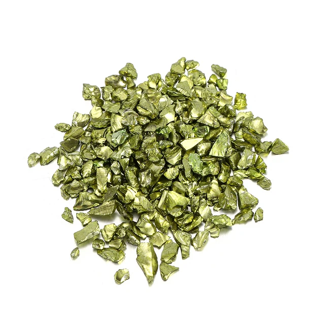 20/50g Glass Metal Crushed Stone Filler DIY Table Decoration Cake Fruit Coaster Filling Decorative Crystal For Epoxy Resin Mold Metal green