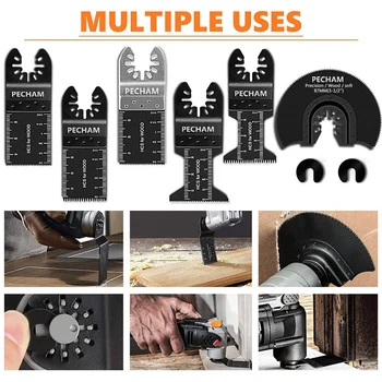 

Wear Resistant Multitool Rustproof Metal Durable Saw Blade Set Universal Fit Quick Release Workshop Oscillating Tool Accessories