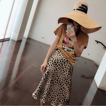 Леопардовый принт Высокая талия ретро длинная юбка для женщин модная сексуальная дикая уличная юбки в стиле бохо Женская Панк Harajuku Корейская юбка