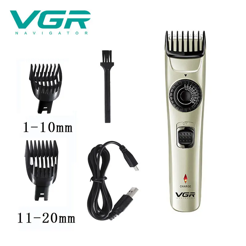 Preise VGR V031 Elektrische Haar Clipper Haar Rasierer USB Aufladbare Wasserdichte Bart Trimmer Rasierer Haar Trimmer Einstellbar grenze kamm