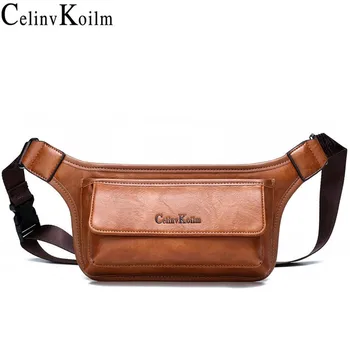 

Celinv Koilm Men Waist Bag Pack Casual Functional Money Phone Belt Bag Male Women Sling Bag for Belt Leather Hip Bag Chest Pouch