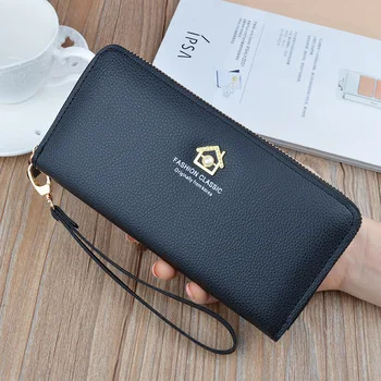 

Geometric Luxury Brand Leather Wallets Women Long Zipper Coin Purses Tassel Design Clutch Wallet Female Money Credit Card Holder