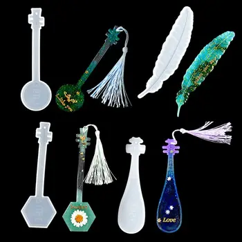 

8 Pack Silicone Bookmark Mold DIY Bookmark Casting Mould Making Epoxy Resin Jewelry DIY Craft Silicone Transparent Mold