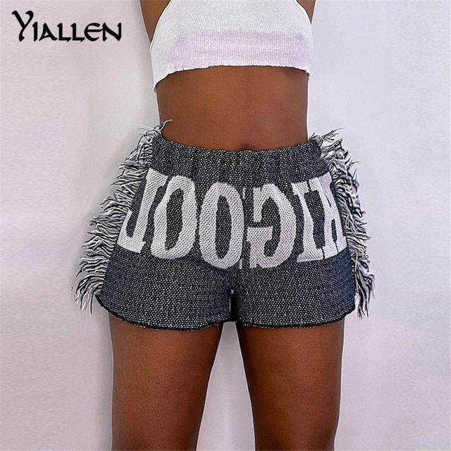 Vintage Print Shorts Women Summer Indie Folk Style Unique Side Tassel Patchwork Pants Hot Hipster Female Clothing Hot