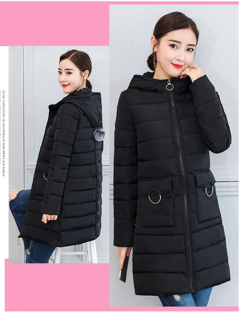 Women Winter Parkas And Jacket Medium Long Hooded Down Cotton Coats Thicked Warm Padded Winter Jacket Plus Size 3XL W1345