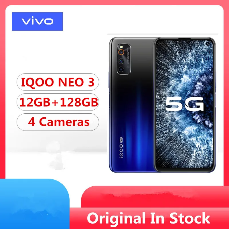 Vivo IQOO NEO 3 мобильный телефон с процессором Snapdragon 865 Android 10 0 6 57 &quot 2408X1080 144 Гц 12 Гб ОЗУ