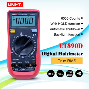 

UNI-T UT890D Digital Multimeter True RMS AC/DC Voltage Current Resistance Testers temperature testing with LCD backlight display
