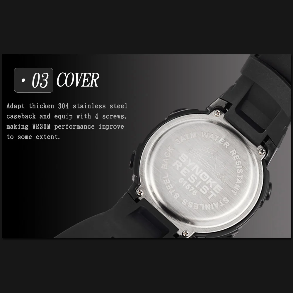 SYNOKE часы мужские 30 м водонепроницаемые электронные светодиодный цифровые часы мужские уличные мужские спортивные наручные часы Секундомер Relojes Hombre