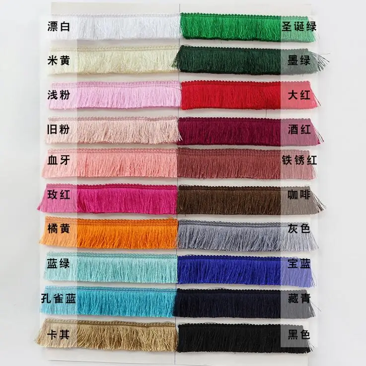 5yards/lot Thicken Tassel Trims 2.8cm Wide Polyester Curtain/Pillow Trim Earring/Bag Decorative Lace Fringe Sewing tassel trim lace