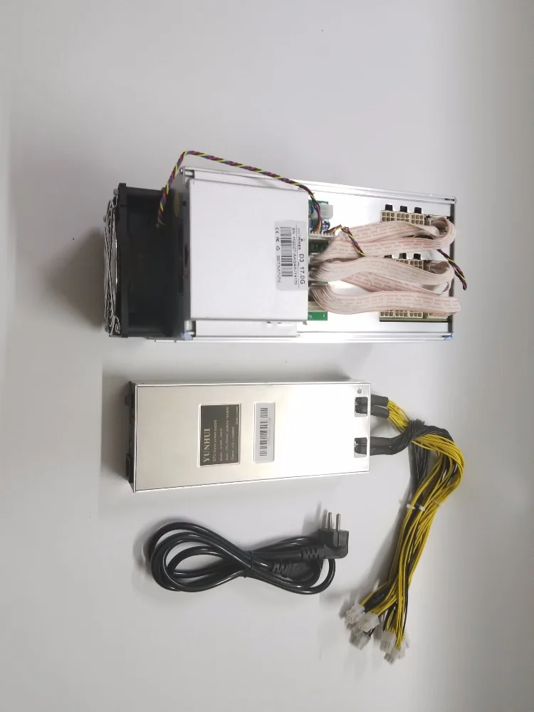 Новейший добыватель Bitmain ANTMINER D3 17GH/s (с блоком питания) 1200 Вт на стене теперь
