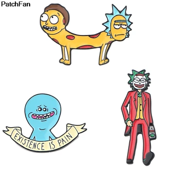 

20pcs/lot A3052 Patchfan Funny Cartoon series Badges Brooches cute Denim Enamel lapel pins Gifts for fans friends Jewelry