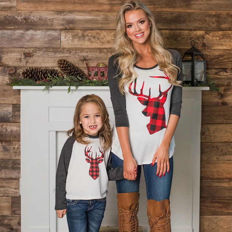 Осенний свитер с принтом для маленьких девочек детский Рождественский свитер для родителей и ребенка милая Рождественская одежда с длинными рукавами
