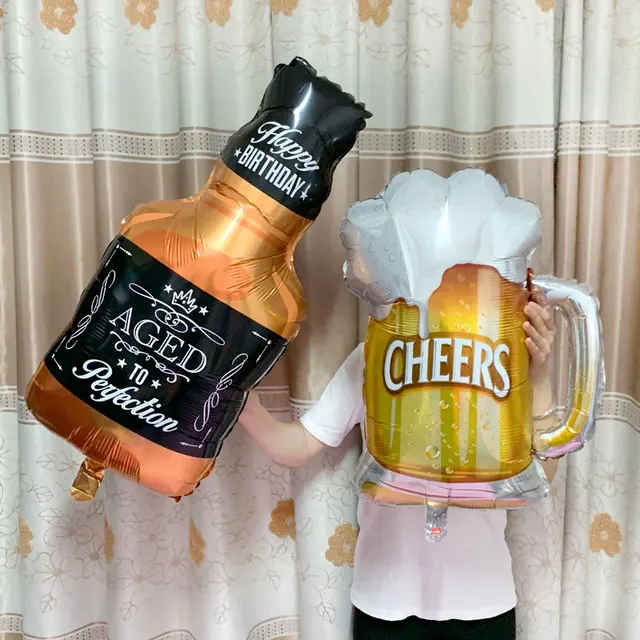 큰 헬륨 풍선 샴페인 잔 풍선은 웨딩과 생일 파티를 위한 완벽한 장식품입니다.