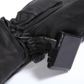 Savior Heat Winter Outdoor Sports Genuine Leather Sheepskin Electric Heating Gloves Motorcycle Gloves Hiking Gloves Waterproof 4