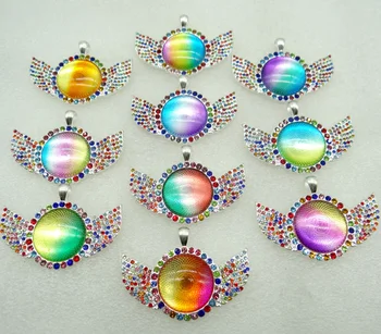 

2020 8PC hot sell Natural Stone Quartz Crystal aventurine tiger eye lapis Round Shaped Pendant for Diy Jewelry Making necklace