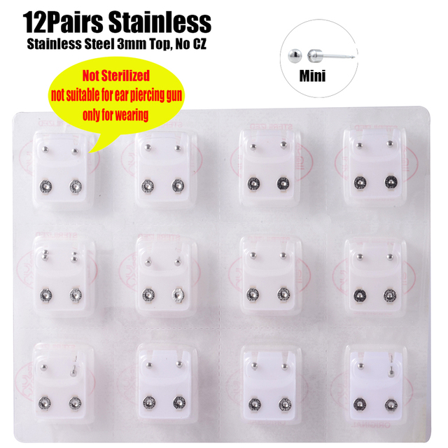 Stainless Steel Gold Color&Silver Color Full Moon Piercing Ear Cartilage Tragus Stud Jewelry Earring(Not for use in Gun)