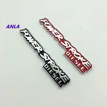 1pcs 3D Power stroke emblem car Sticker Turbo Diesel V8 logo labeling decal Badge car styling for BMW Volkswagen Toyota Honda