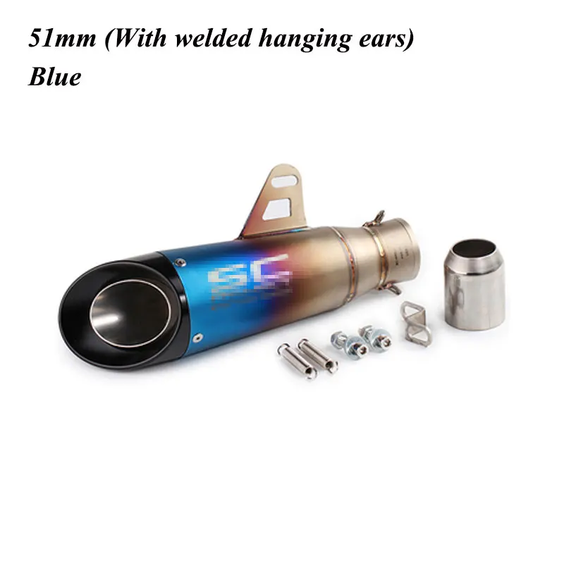 Half blue Мотоцикл выхлопной Akrapovic Echappement Moto Universel SC выхлопная труба дБ убийца питбайк для R6 K6 Z650 CBR1000 GSXR650 MSX125 - Цвет: Half blue