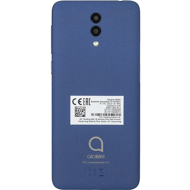 Смартфон Alcatel 1X 5008Y 16Gb 2Gb синий 3G 4G 2Sim 5.5" IPS 720x1440 And8.1 13Mpix 802.11bgn NFC GP