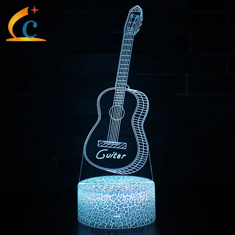 

Guitar Violin Series 3D Night Lamp Colorful Touch Remote Control Lamp LED Creative KT-C