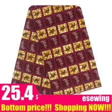 Настоящий гарантированный настоящий голландский воск высокого качества, ткань с принтом, 6 ярдов, африканская ткань для шитья, 120415