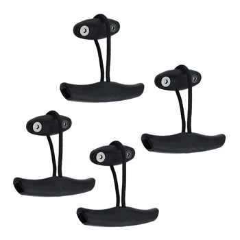 

4 X Shoreline Marine Kayak Carry Handle T Handle With Cord & Pad Black 100mm