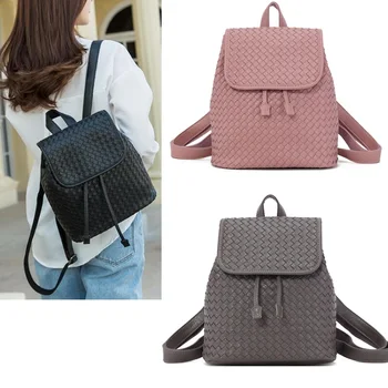 

2019 quality drawstring backpack. Woven large capacity backpack,made by hand. Female's schoolbag. Casual Shoulder bag. Knapsacks