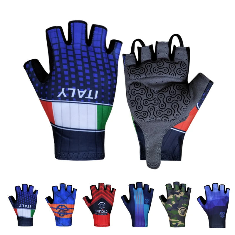 Bicycle Cycling Gloves Half Finger Breathable Anti Slip Gel Pad MTB Road Bike Gloves Men Women Outdoor Sports ITALY