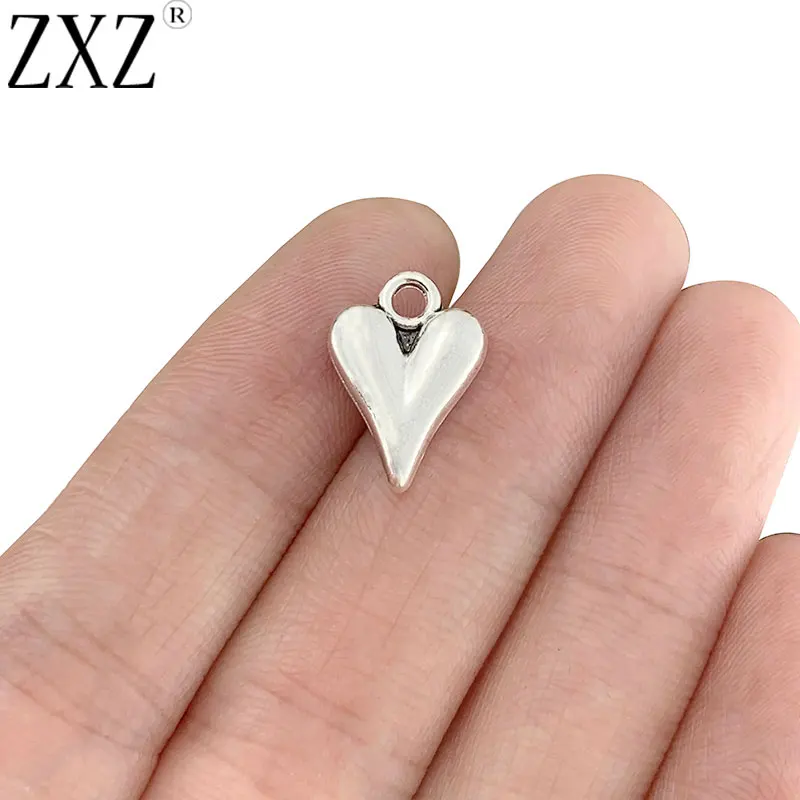 

ZXZ 20 шт. античный серебряный Металл Любовь Сердце двойная сторона для DIY ожерелье браслет серьги маркировка