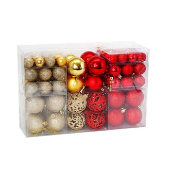 

100 Pieces Christmas Ball Ornaments Xmas Tree Ball Bauble Hanging Home Party Ornament Decor Solid Box wholesale 2021