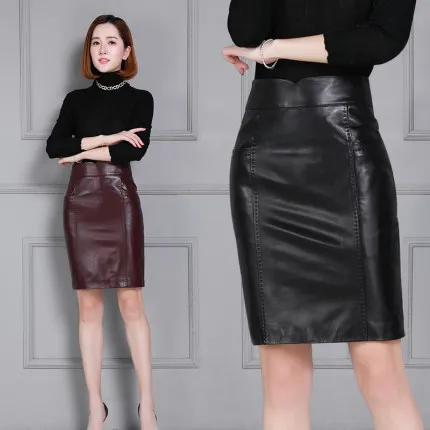 

2020 Women New Real Genuine Sheep Leather Skirt K46