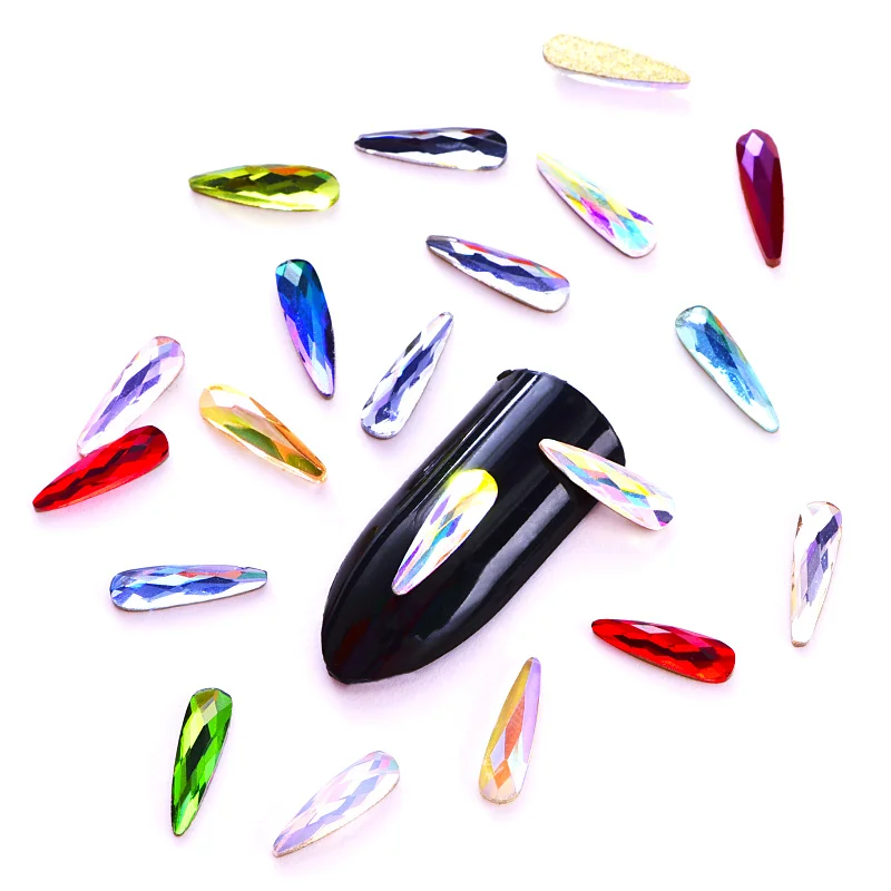 

2.8x10mm 20pcs Small Teardrop Glass Nail art Rhinestone Flatback Glass Strass 3D Nail Rhinestones For Nail DIY Phone H0064